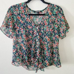 Forever 21 Sheer Floral Top